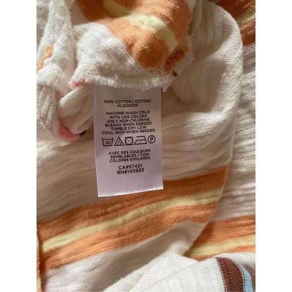 Lou & Grey Slub Knit Midi Dress Cream Stripe size medium - Picture 12 of 14